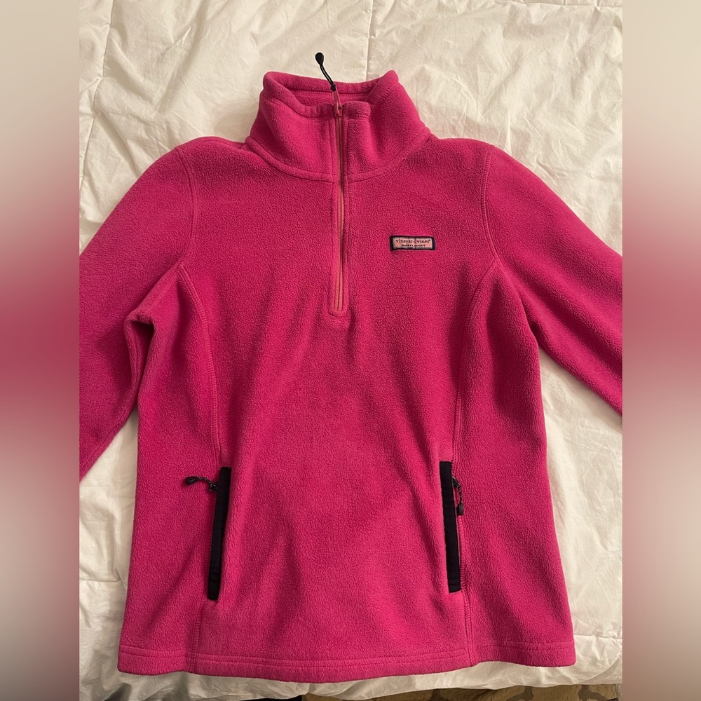 Vineyard Vines Women pink quarter zip pullover
